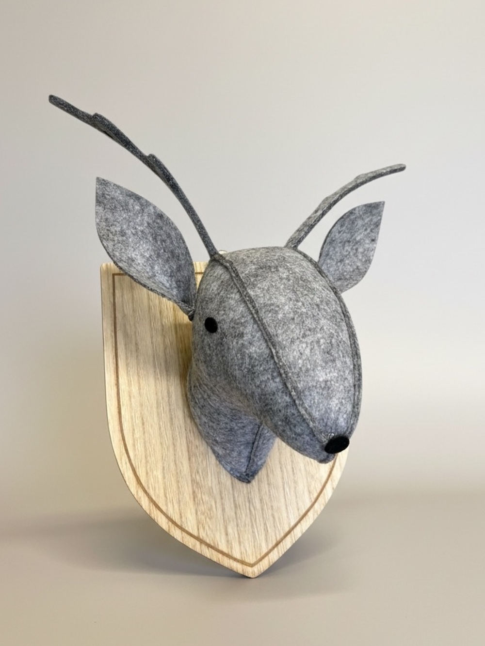Bouclair Felted Wool Deer Head Faux Taxidermy Wall Decor Nursery Plaque